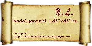 Nadolyanszki Lóránt névjegykártya