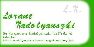 lorant nadolyanszki business card